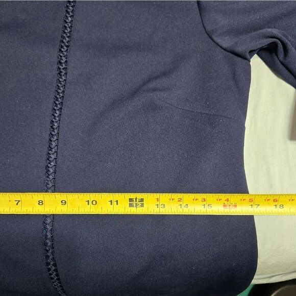 Dress Barn Roz & Ali Crepe Ruffled Bell Sleeve Dress sz 4 Navy Career/Work - Picture 10 of 11